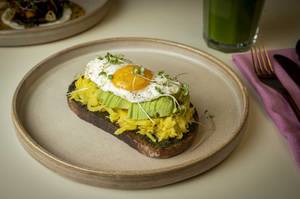 Buckwheat Sourdough With Avocado, Goat Feta