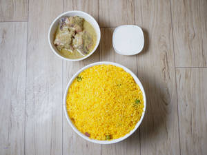 Yellow Pulao + Shahi Chicken ( 2Pcs) + Doi                     