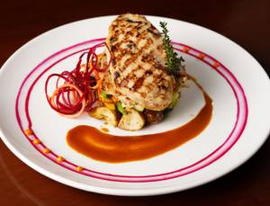 Stone Grilled Chicken, Roasted Potato Salad, Sauteed Vegetables, Citrus Jus