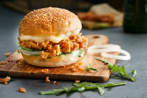 Hot Crispy fried chicken burger