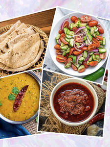 Dal Tadka+5 Butter Roti+ Salad + Lasan Chutney