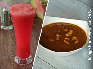 Mushroom Masala + Watermelon Juice