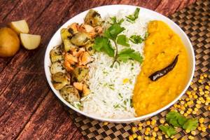 Methi Vegetable Dal Tadka & Rice