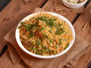 Veg Biryani & Raita.