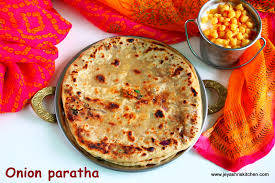 2 onion paratha with curd