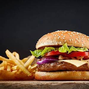 Veg Cheese Burger With French Fries Combo