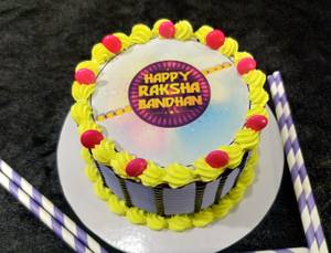 Pineapple Strawberry Cake - Rakhi Special Cakes - Whole-wheat, Eggless