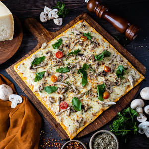 Roasted Chicken & Mushroom Pizza