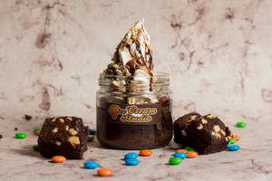 Vanilla Ice cream with Gems Sundae