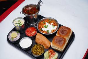 Dahi Kolhapuri Misal Pav + Butter milk