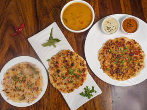 Mini Mixed Uttapam + Mini Onion Uttapam + Mini Onion Tomato Uttapam