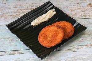 Veg Cutlet With Cheese Sauce (2 Pcs)