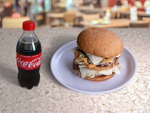 Veg Maharaja Burger + Coke 250 Ml Pet