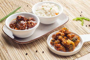 Gobi Manchurian + Veg Manchurian Gravy + Veg Fried Rice  