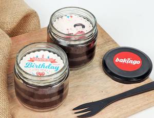 Set of 2 Birthday Poster Chocolate Jar Cakes
