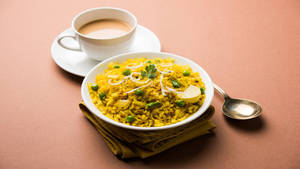 Poha With Ginger Tea