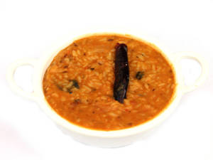 Sambar Rice With Homemade Pickle N Papad