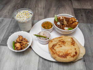 Chole Kulcha +Masala Aloo+Bundi Rayta                           