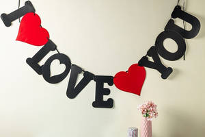 I Love You Paper Banner