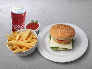 Cheese Burger + French Fries + Cold Drink 500ml