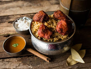 Chicken 65 Briyani + Egg