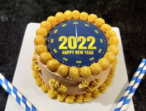 New Year 2022 - Wheel Of Time Cake - Whole-wheat, Eggless
