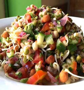 Chatpata Sprout Salad (vegan)