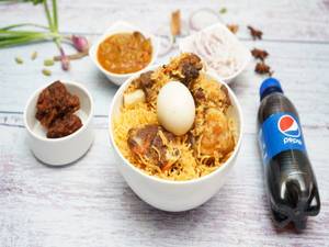 Mutton Biryani Combo 1 (Mutton Biryani+65 [2 Pieces]+Soft Beverage [200 ml])