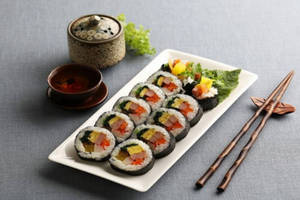 Chicken Sausage Kimbap