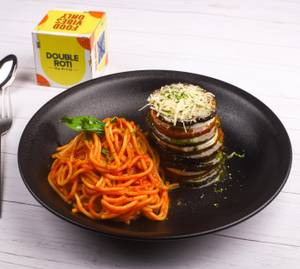 Eggplant Parmesan With Spaghetti Arrabiata                  