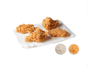 4pc Hot Chicken Wings & 2 Dip