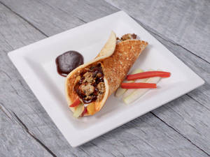 Chicken shawarma barbeque sauce paratha