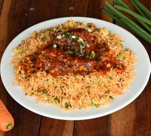 Burnt Fried Rice with Fried Chicken