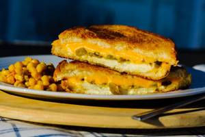Cheese Jalapeno Corn Sandwich (Served with Sauce and Dips)