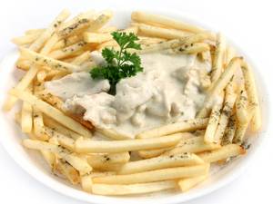 Chicken Over Fries with Sauce