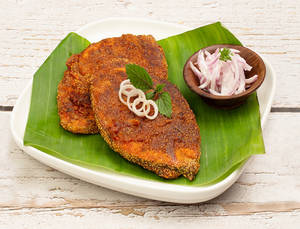 Surmai / Seer Fish Malvani Rawa Fry ( 2 Medium Pcs )