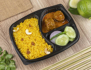 Basanti Pulao+chittal Muitha(2pcs)+salad Tray