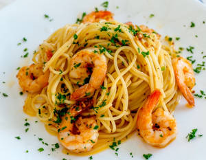 Grilled Prawns Chilli Garlic Al Aglio Peperoncino Lemon Butter Tossed In Pasta [ Big Fat Juicy!! ]