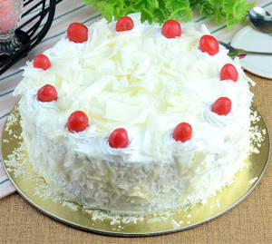 Eggless White Forest Cake