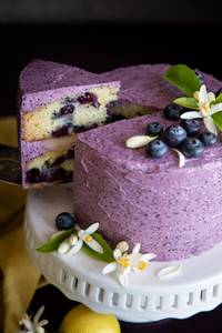 Eggless Blueberry Cake