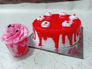 Eggless Raspberry Cake With Free Strawberry Mousse [300gms]