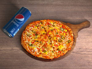 7" Veg Mexican Pizza + Pepsi 250 ml Can