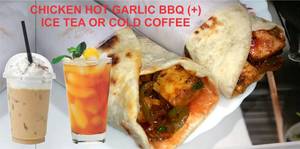 Chicken Hot Garlic Roll + Cold Coffee Or Ice Tea