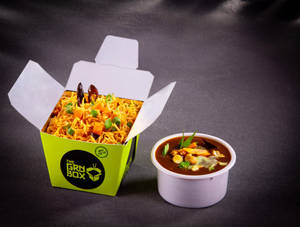 Schezwan Fried Rice With Mix Vegetable With Cashewnuts (little Box)