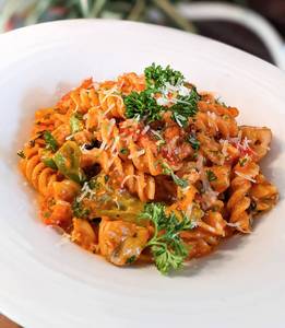 Fusilli Pasta In Pink Sauce