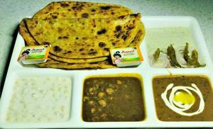 Paneer Paratha Thali.