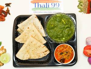 Palak Paneer Dal Roti Thali