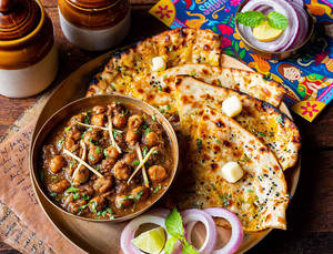 Vegan Amritsari Chole With Stuffed Kulcha