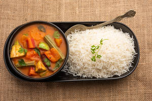 Thangedu Sambar With Ghee Rice