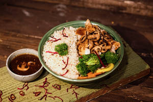Grilled Chicken & Mushroom Rice Bowl
